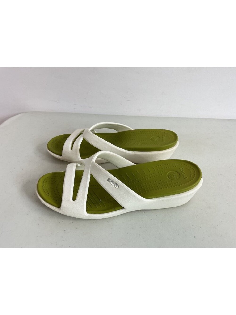 Crocs White Sandals Slides Womens 10